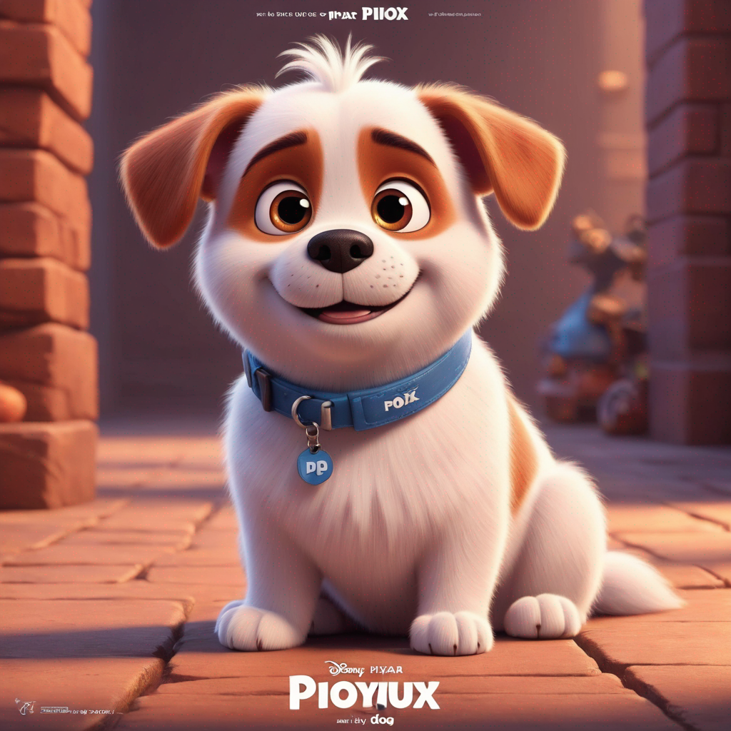 a Cute Dog in Pixar Style